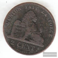 Belgium Km-number. : 35 1876 Very Fine Copper Very Fine 1876 2 Centimes Sitting Leo - 2 Centimes