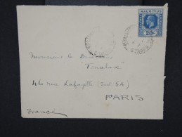 GRANDE BRETAGNE-MAURICE-Enveloppe Pour Paris à Voir P6509 - Mauritius (...-1967)