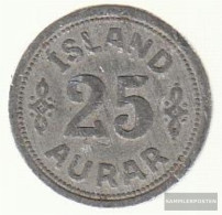 Iceland Km-number. : 2 1942 Very Fine Zinc Very Fine 1942 25 Aurar Gekröntes Crest - Island