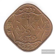 India Km-number. : 534 1943 Very Fine Nickel-brass Very Fine 1943 1/2 Anna George VI. - Indien