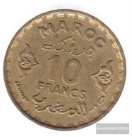 Morocco Km-number. : 49 1371 Extremely Fine Aluminum-Bronze Extremely Fine 1371 10 Francs Star - Marokko