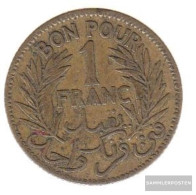 Tunisia Km-number. : 247 1926 /45 Very Fine Alunimium-Bronze Very Fine 1926 1 Franc Date In Wreath - Tunesië