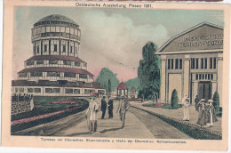 POSEN 1911 Ostdeutsche Ausstellung Turmbau Eisenindustrie Kohlenkonvektion Ungelaufen Rückseitig Vignette Poznan - Posen