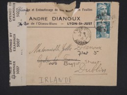 FRANCE-Enveloppe  De Lyon Pour Dublin En 1945 Avec  Censure à Voir P6594 - Briefe U. Dokumente