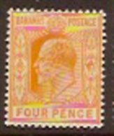 BAHAMAS 1902 4d KEVII SG 64 HM DT47 - 1859-1963 Crown Colony
