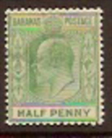 BAHAMAS 1906 1/2d KEVII SG 71 HM DT45 - 1859-1963 Crown Colony