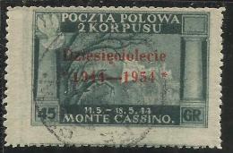 CORPO POLACCO POLISH BODY LONDON 1954 GOVERNO DI LONDRA 45 G USATO USED OBLITERE´ - 1946-47 Corpo Polacco Period