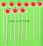 MÉLANGEURS À BOISSON - LOT DE 9 TOUILLEURS - POINSETTIA - AMSCAR - - Swizzle Sticks