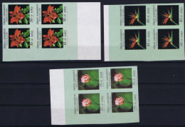 Turkey: 1962 Mi 1834 U - 1836 U MNH/** Postfrisch In 4 Block Middle Imperforated - Unused Stamps
