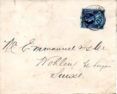 GRANDE-BRETAGNE. N°95 Sur Lettre De 1896 De Londres à Destination Du Canton D´Argovie En Suisse. - Covers & Documents