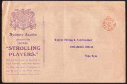 SOUTH AFRICA 1912 "STROLLING PLAYERS" ADVERTISING COVER - Non Classés