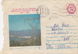 22688- IRON GATES WATER POWER PLANT, DAM, COVER STATIONERY, 1981, ROMANIA - Agua
