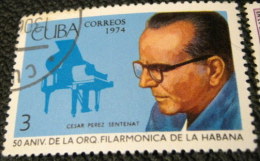 Cuba 1974 50th Anniversary Of Havana Philharmonic C. P. Sentenat And Piano 3c - Used - Oblitérés