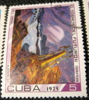 Cuba 1975 Cosmonautics Day - Science Fiction Paintings 5c - Used - Oblitérés