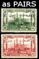 CV:€16.80 TURKEY 1913 Islam Mosque OVPT:2pa/10pa 5pa/20pa PAIRS:2 (4 Stamps)   [Aufdruck,surimprimé,sobreimpreso] - Timbres-taxe
