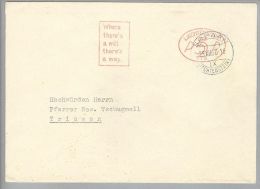 Liechtenstein Firmenfreistempel Oval #176 1950-12-23 Schaan Mit Werbung - Briefe U. Dokumente