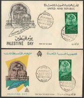 Egypt  UAR 1961 2 FDC First Day Cover Palestine Day Two Different Designs - Brieven En Documenten