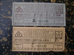 Yugoslavia-Serbia-Beograd-TRAM TICKETSX2-cca 1930  (3098) - Europa