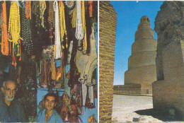 SAMARRA THE SPIRAL MINARET, BAZAR , IRAQ, Stamp, Vintage Old Photo Postcard - Irak