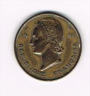 *** FRENCH WEST AFRICA  25 FRANCS  1956 - Centrafricaine (République)