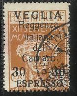 VEGLIA 1920 ESPRESSO SPECIAL DELIVERY CENT. 30 SU 20 C USATO USED OBLITERE´ - Arbe & Veglia