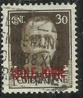 ISOLE JONIE 1941 SOPRASTAMPATO D´ITALIA ITALY OVERPRINTED CENT. 30 C USATO USED OBLITERE´ - Ionian Islands