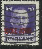 ISOLE JONIE 1941 SOPRASTAMPATO D´ITALIA ITALY OVERPRINTED CENT. 50 C USATO USED OBLITERE´ - Ionian Islands