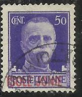 ISOLE JONIE 1941 SOPRASTAMPATO D´ITALIA ITALY OVERPRINTED CENT. 50 C USATO USED OBLITERE´ - Îles Ioniennes