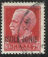 ISOLE JONIE 1941 SOPRASTAMPATO D´ITALIA ITALY OVERPRINTED CENT. 75 C USATO USED OBLITERE´ - Îles Ioniennes