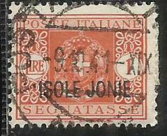 OCCUPAZIONI ITALIANE ISOLE JONIE 1941 SEGNATASSE POSTAGE DUE TASSE TAXES SOPRASTAMPATO ITALIA ITALY LIRE 1 L. USATO USED - Ionische Inseln