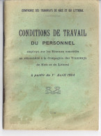 COMPAGNIE DES TRAMWAYS DE NICE ET DU LITTORAL-CONDITIONS DE TRAVAIL DU PERSONNEL AVRIL 1924     60 PAGES - Otros & Sin Clasificación