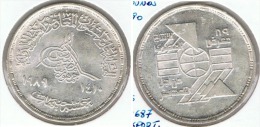 EGIPTO 5 POUNDS EXPORTACION 1990 PLATA SILVER G1 - Kuba