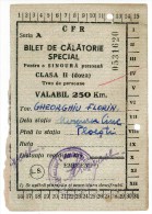 Romania, 1957, Romanian Railways CFR Ticket, 2nd Class - Revenue Fiscal Stamp / Cinderella - Otros & Sin Clasificación