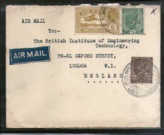 India 1934 KG V Air Mail Stamp On Cover Camp P.O To England # 1451-30 - Luftpost