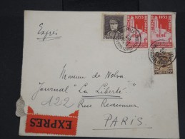 BELGIQUE - Enveloppe En Exprés De Bruxelles Pour Paris En 1934 - Aff Plaisant - à Voir - Lot P7470 - Covers & Documents