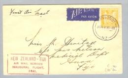 OZ Neuseeland 1941-10-20 Erstflug Nach Fiji - Covers & Documents