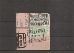Belgique -Nord Belge ( TR 138 Et 145 Sur Fragment à Oblitération " NORD BELGE -HUY-NORD-G.V") - Nord Belge