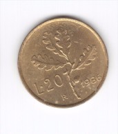 20 Lire 1986 (Id-392) - 20 Liras