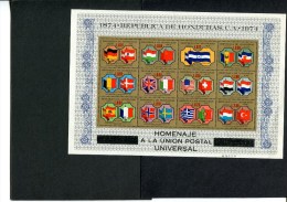 322394815 HONDURAS POSTFRIS MINT NEVER HINGED  YVERT BF 23 HOMMAGE A UPU VLAGGEN FLAGS - WPV (Weltpostverein)