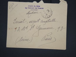 FRANCE - Enveloppe De L ´armée Du Rhin En 1921 ( Trésor Et Postes 77) Pour Paris - à Voir - Lot P7613 - Militaire Stempels Vanaf 1900 (buiten De Oorlog)