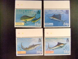 BRITISH INDIAN OCEAN TERRITORY YVERT Nº 169 / 172 **MNH FISH - Territoire Britannique De L'Océan Indien