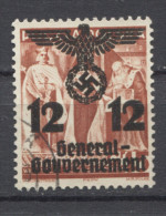 Poland German Occupation 1940  General Gouvernement - Overprint 12g On 12g, Used - Generalregierung