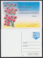 2001-EP-23 CUBA 2001. Ed.55e. VALENTINE'S DAY. SPECIAL DELIVERY. POSTAL STATIONERY. DIA DE LOS ENAMORADOS. FLOWERS. UNUS - Briefe U. Dokumente