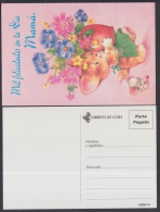 2001-EP-34 CUBA 2001. Ed.57za. MOTHER DAY SPECIAL DELIVERY. POSTAL STATIONERY. GATO. CAT. JARRON DE FLORES. FLOWERS. UNU - Briefe U. Dokumente