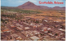 Scottsdale Arizona, Aerial View Of Town, C1960s Vintage Postcard - Scottsdale