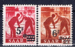 D+ Saar 1947 Mi 232-33 Freimarken - Unused Stamps