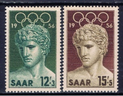 D+ Saar 1956 Mi 371-72 Olympische Sommerspiele - Ungebraucht