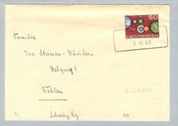 Heimat Liechtenstein Eschen 1952-03-06 Aushilfs-Stempel - Brieven En Documenten