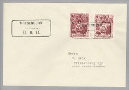 Heimat Liechtenstein Triesenberg 1933-02-12 Aushilfsstempel Auf Ortsbrief - Briefe U. Dokumente