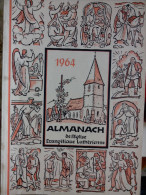EN ALLEMAND 1964 ALMANACH DE L' EGLISE EVANGELIQUE LUTHERIENNE Succède Aux Almanachs De Strasbourg KEMPF OBERLIN ALSACE - Christentum